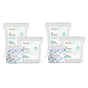 네이쳐러브메레 프리미엄 순면 아기 건티슈 2개 + 소분파우치 색상 랜덤발송, 60g, 200개입, 2세트