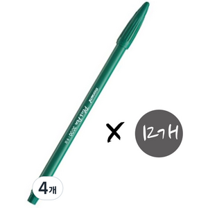 모나미 플러스펜 3000 DZ 0.4mm 12p, 녹색, 4개