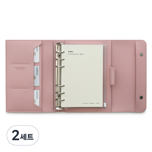 퍼니메이드 가죽 만년형 타임트래커 다이어리 + 속지 세트, 로맨틱 핑크, 2세트