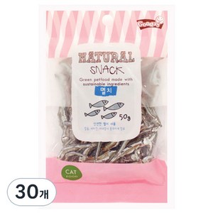 굿데이 네츄럴 스낵 고양이 간식, 멸치, 50g, 30개
