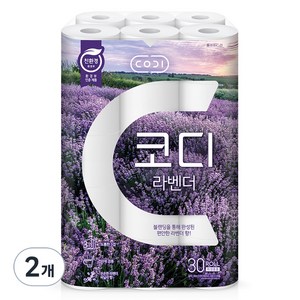 코디 3겹 라벤더 롤화장지, 30m, 30롤, 2개