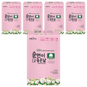 네오시스 순면이 좋은 날 생리대 울트라 슬림 날개형, 대형, 10개입, 5개