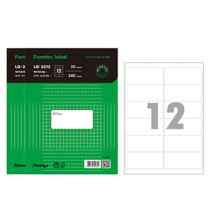 폼텍 레이저 잉크젯 공용 주소용 라벨 LQ-3212, 12칸, 40개