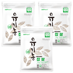 대구농산 유기농 찹쌀, 2kg, 3개