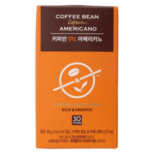 커피빈 캡틴 아메리카노 원두커피믹스, 1.6g, 30개입, 1개