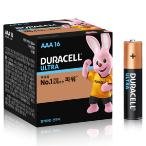 듀라셀 울트라 알카라인 AAA 건전지 보관박스팩, 16개입, 1개 골드박스 특가