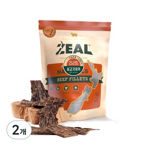 질 ZEAL 뉴질랜드산 강아지 수제간식 소고기육포, 쇠고기져키, 125g, 2개