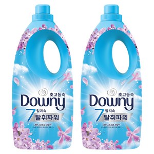 다우니 초고농축 7일지속 탈취파워 섬유유연제 레몬그라스와 라일락 본품, 2L, 2개