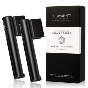 GIOVANNY 파워스틱 차량용 방향제 케이스 2p + 리필 5g 4p, 매트 블랙 ( 블랙체리 ), 1세트