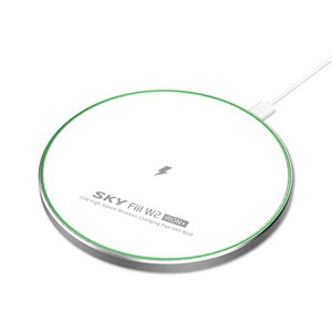 SKY 필 W2P 아이언+ 15W 고속 무선충전기 패드 SKY-W2P, 화이트실버, 1개