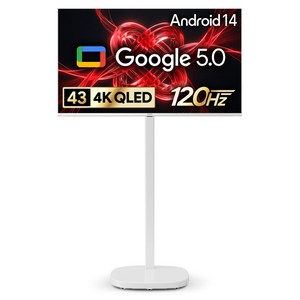 더함 CHIQ 4K UHD QLED DLG 120Hz 돌비 AI 스마트 구글5.0 TV + 이동식 스탠드 큐브 세트, 109cm(43인치), MSA11-241L-W, 스탠드형, 고객직접설치
