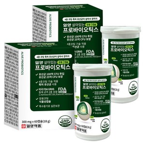 일양약품 일양 살아있는 프로바이오틱스 장용 캡슐 18g, 60정, 2개