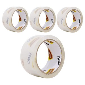 델리 무소음 박스테이프 리필 30042R 48mm x 40m, 투명, 4개