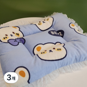 데이소이 고양이 레이스 사계절 반려동물 쿠션, 12 리본 곰돌이, 3개