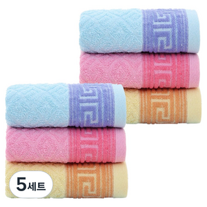 원이네 유니크 세면 타월 3종 x 2p 세트 100g 면사, 혼합색상, 5세트