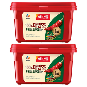 해찬들 100% 태양초 우리쌀 고추장, 3kg, 2개