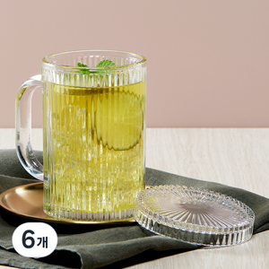 르베르폴리세 플리츠 뚜껑 머그컵, 370ml, 6개