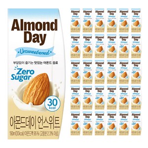 남양유업 아몬드데이 음료 언스위트, 190ml, 48개
