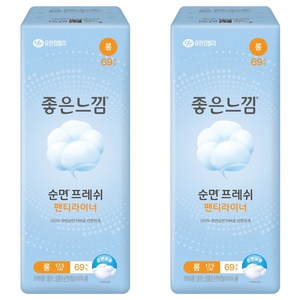좋은느낌 순면 팬티라이너, 롱, 69개입, 2개 골드박스 특가
