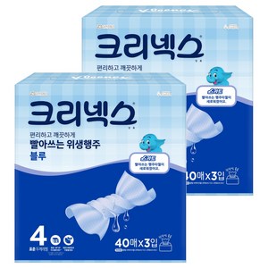 크리넥스 빨아쓰는 위생행주 블루, 40매, 6개