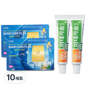 동국제약 마데카솔 연고 8g x 2p + 밴드 케어 플러스 방수 반창고 10매 x 2p 세트, 10세트