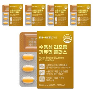 내츄럴플러스 수용성 리포좀 커큐민 플러스 30g, 30정, 5개