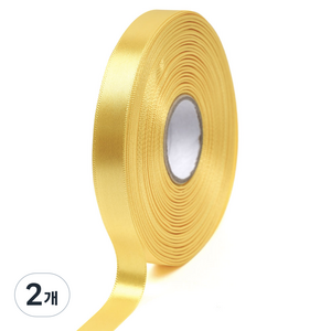 포포팬시 뭉구 프리미엄 유광 단면 공단 리본 15mm, 13 황금노랑, 2개, 45m