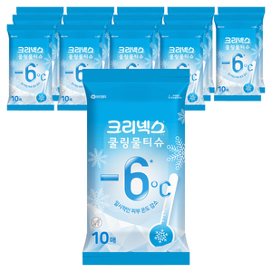 크리넥스 쿨링 물티슈 휴대형, 45g, 10매, 15개
