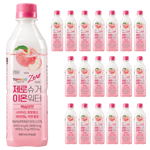 탐사 제로슈거 이온워터 복숭아맛, 500ml, 20개