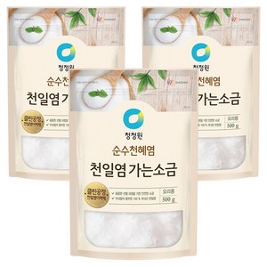 청정원 천일염 가는소금, 500g, 3개