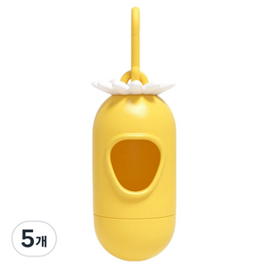 파스텔펫 반려동물 후르츠 배변봉투 케이스, 옐로우, 5개, 1개입