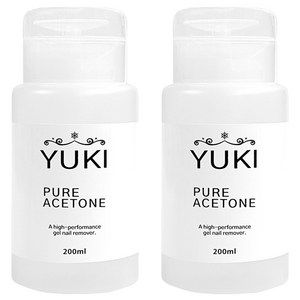 유키 펌프형 퓨어 아세톤, 200ml, 2개