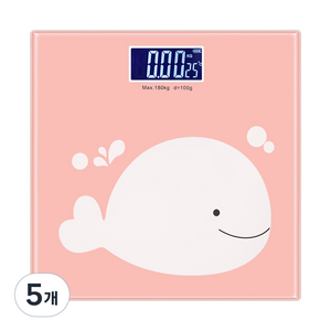 노바리빙 LCD 캐릭터 체중계, 고래, 5개