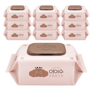 아이수 저자극 브론 몬스터 물티슈 캡형, 65g, 70매, 10개