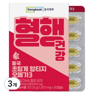 동국제약 혈행건강 초임계 알티지 오메가3 30.03g, 3개, 30정