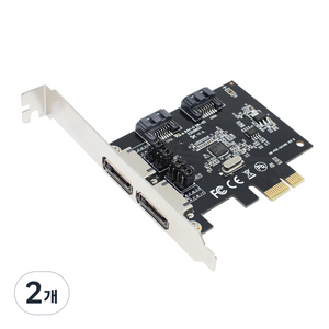 넥시 SATA3 ESATA 2P PCI Express 확장카드 데스크탑용, NX-316, 2개