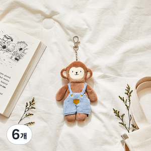 모던하우스 아동용 귀욤뽀작 애착키링, 15cm, 원숭이, 6개