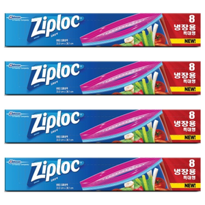 지퍼락 이지오픈탭 지퍼백 냉장용, 특대(XL), 8개입, 4개