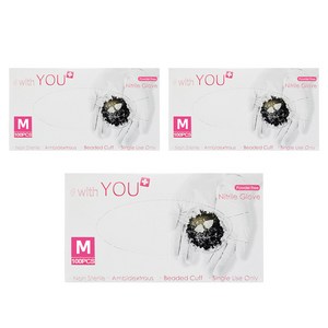 WithYou 오리지널 니트릴장갑 100P, 화이트, M, 3개