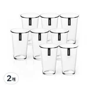 글라스락 내열강화 샤이닝 유리 텀블러 8p, 투명, 380ml, 2개