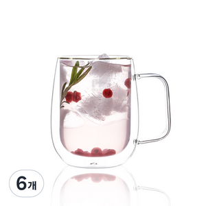 몬즈 더블월 내열유리 이중컵 돌체 300ml, 6개
