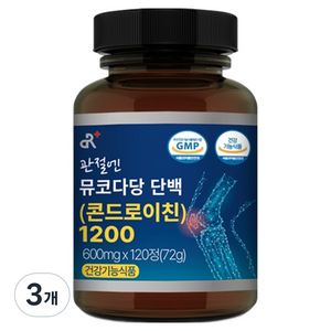 두리농산 DR 관절엔 뮤코다당단백 콘드로이친 1200 72g, 3개, 120정