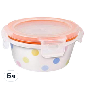 투데코 도자기 이유식 보관용기 120 ml, 도트, 6개