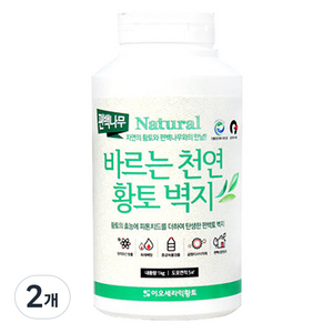 내추럴 바르는천연황토벽지 편백나무, 레몬색, 1kg, 2개