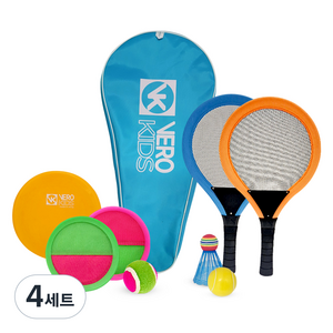 베로키즈 빅민턴 캐치볼 원반 키즈세트, 혼합색상, 4세트
