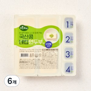 맑은물에 국산콩 네컵 연두부와 오리엔탈소스, 396g, 6개