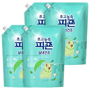 피죤 초고농축 실내건조 프레시데이 리필, 4개, 1.3L