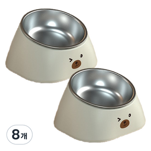 반려동물 바디보 슬로우 식기 급수대 독립타입, 곰, 8개