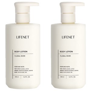 라이프넷 바디로션 플로럴 머스크향, 500ml, 2개