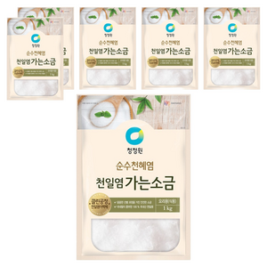 대상 청정원 천일염 가는 소금, 1kg, 6개